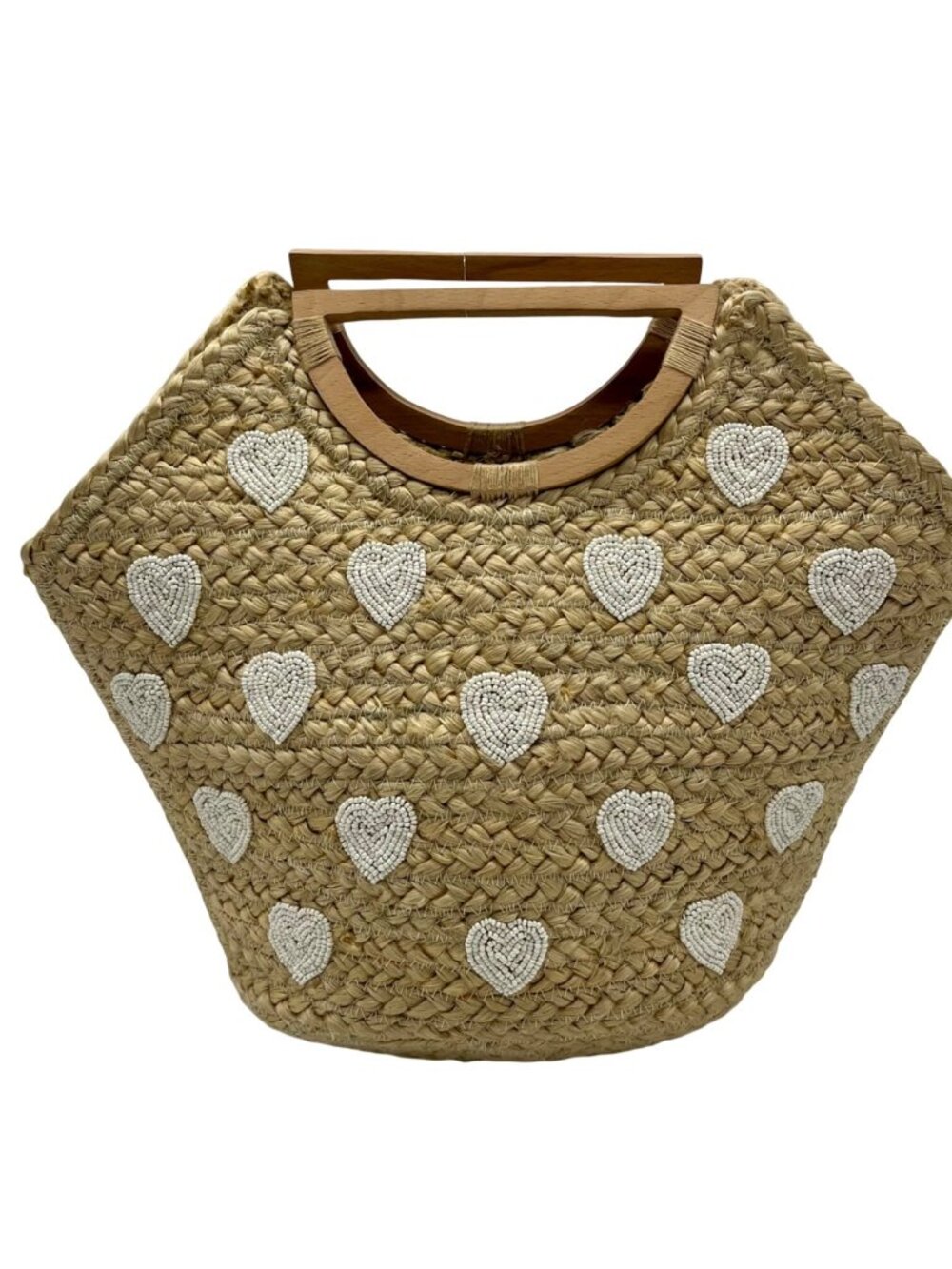 MMs Brands Tan Hearts Mini Tote Bag